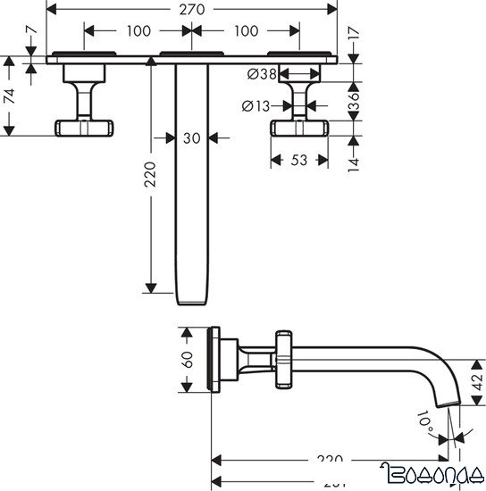 Смеситель Axor Citterio E 36115000 (хром)