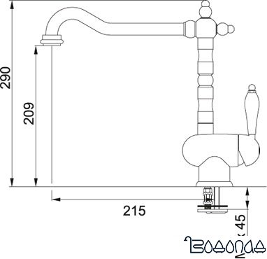 Смеситель Franke Old England (бронзовый, 1 ручка) фото 4