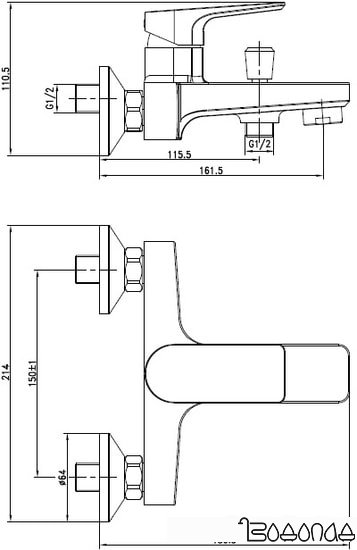 Смеситель Cersanit Nature 63064