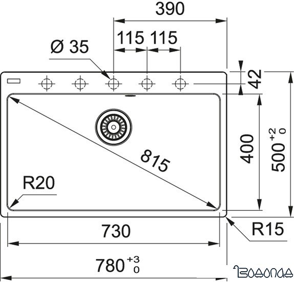 Кухонная мойка Franke Centro CNG 610-73 114.0628.434 (миндаль)