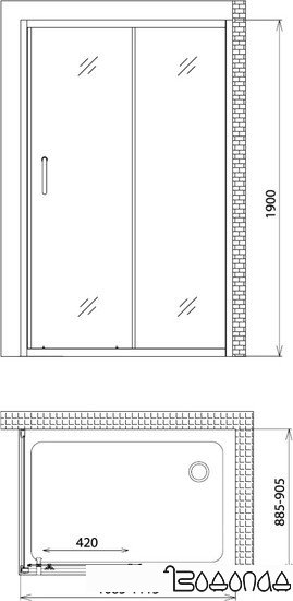 Душевой уголок Gemy Victoria S30191DM-A90M фото 4