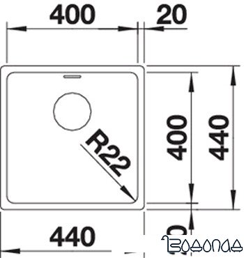 Кухонная мойка Blanco Andano 400-U (без клапана-автомата)