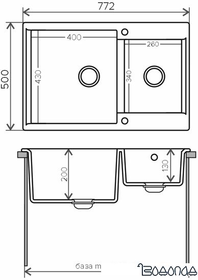 Кухонная мойка Polygran Brig-772 (белый хлопок 36)