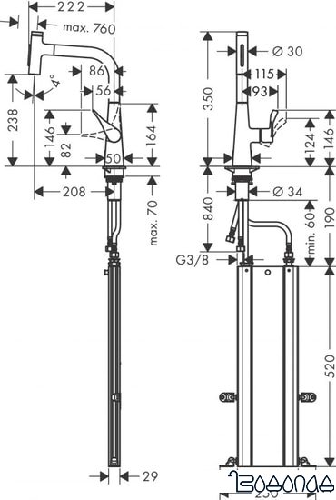 Смеситель Hansgrohe Metris Select M71 73817000 фото 2