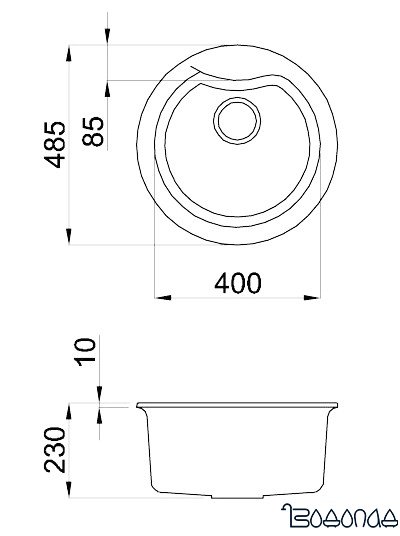 Кухонная мойка Elleci Ego Round Bianco 52 Кухонная мойка Elleci Ego Round Bianco 52