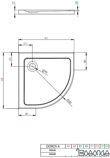 Душевой поддон Radaway Doros A 90х90