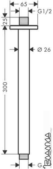 Держатель верхнего душа Hansgrohe Vernis Shape 26407670 (черный матовый)