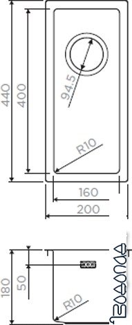 Кухонная мойка Omoikiri Taki 20-U/IF-IN