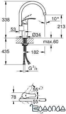 Смеситель Grohe Eurosmart New 33202DC2