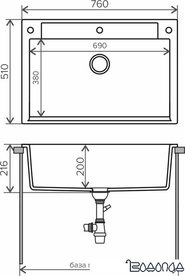 Кухонная мойка Polygran Argo-760 (песочный 302) Кухонная мойка Polygran Argo-760 (песочный 302)