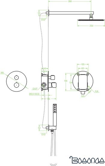 Душевая система Laveo Pretto BAO 001P фото 2