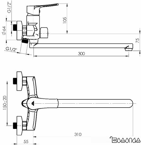 Смеситель Rubineta Nica-11/C