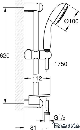 Душевой гарнитур Grohe Tempesta 100 27600001 фото 2