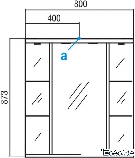 Акватон Шкаф с зеркалом Эмили 80 [1A002702EM010] фото 4