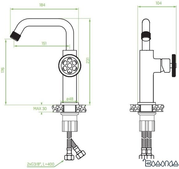 Смеситель Laveo Muro BAU 725D