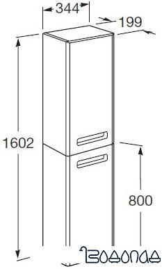 Roca Шкаф-пенал GAP (тиковое дерево, левый) [ZRU9302843]