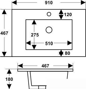 Умывальник Melana MLN-9090E 91x46.7 фото 2