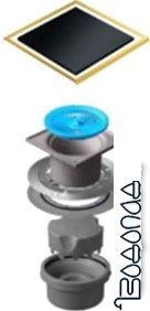 Трап/канал Pestan Confluo Standard Vertical Black Glass Gold