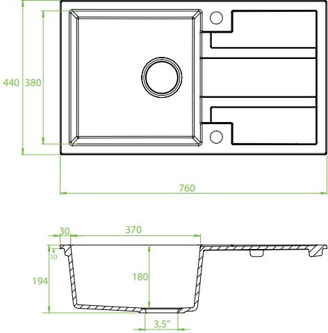 Кухонная мойка Laveo Barbados SBB 711T (черный) Кухонная мойка Laveo Barbados SBB 711T (черный)