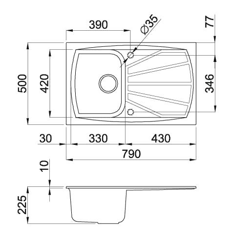 Кухонная мойка Elleci Living 300 Ghisa 70