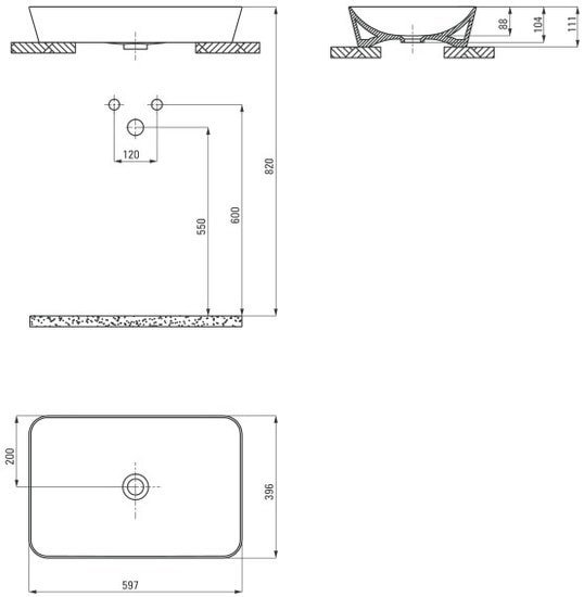 Умывальник Deante Tess CDS DU6S фото 4