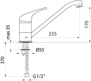 Смеситель Polygran Eco низкий излив (опал 328)