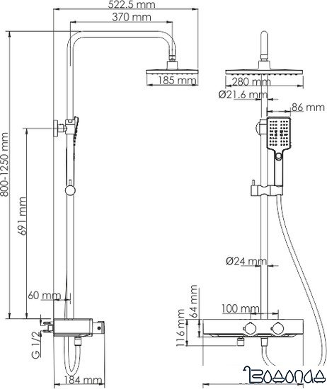 Душевая система Wasserkraft A11301
