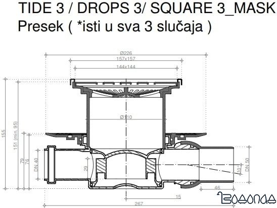 Трап/канал Pestan Confluo Standard Tide 3 Mask Gold