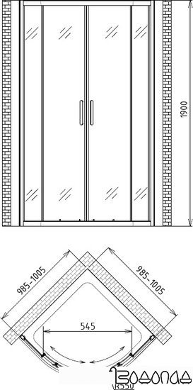 Душевой уголок Gemy Victoria S30082 100x100 фото 4