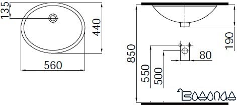 Умывальник iDevit Hilton 0001-0566 фото 2