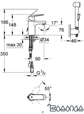 Смеситель Grohe Eurosmart Cosmopolitan 23125000 фото 2