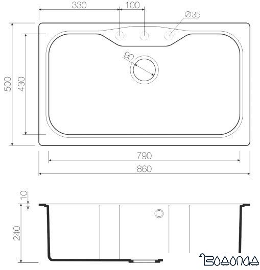 Кухонная мойка Omoikiri Maru 86-CH [4993242]
