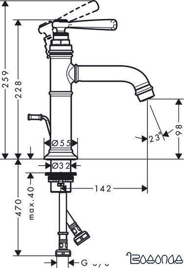 Смеситель Axor Montreux 16515820 (шлифованный никель)