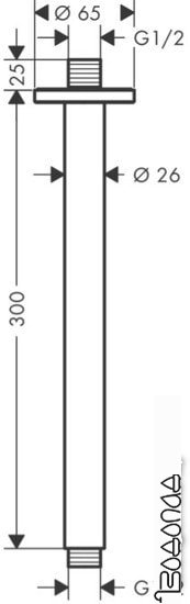 Держатель верхнего душа Hansgrohe Vernis Blend 27805670 (черный матовый)