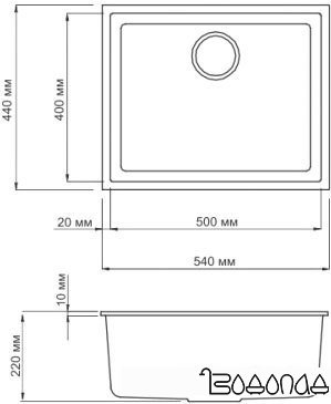 Кухонная мойка Omoikiri Bosen 54-U-EV [4993234]