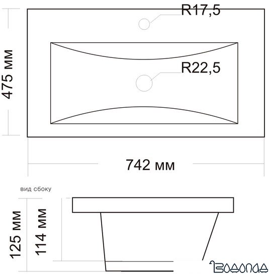 Умывальник Andrea 750 фото 4