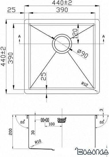 Кухонная мойка ZorG R-4444