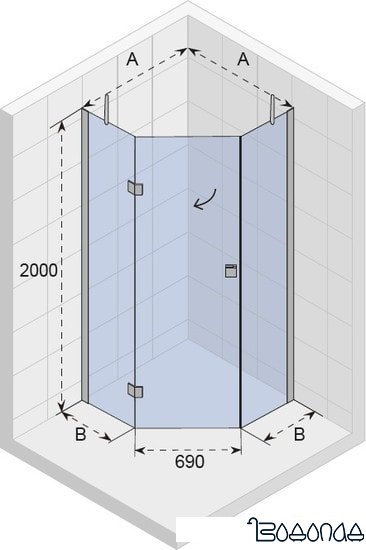 Душевой уголок Riho Scandic W301 90x90 GW40200