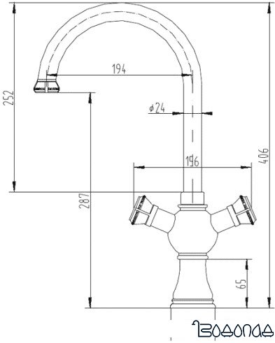 Смеситель ZorG AZR 609 K-2-12 BR