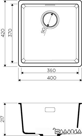 Кухонная мойка Omoikiri Kata 40-U CA
