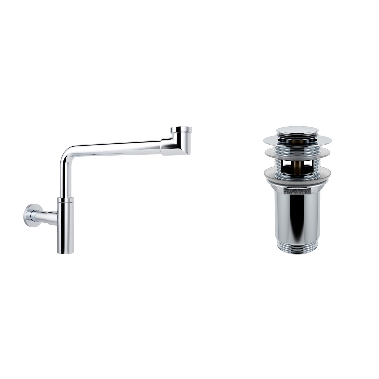 Латунный корпус и хромированное покрытие сифона Wellsee