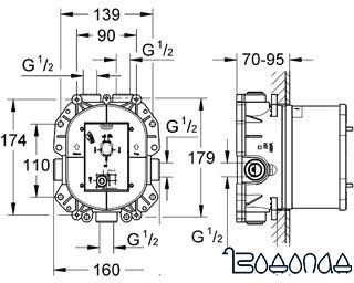 Скрытый механизм Grohe Rapido T 35500000