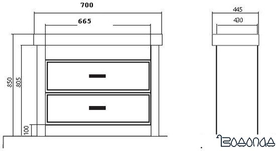 Аква Родос Лотос 70 Тумба с умывальником (белый)