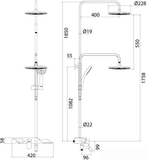 Душевая система Lemark LM7003C
