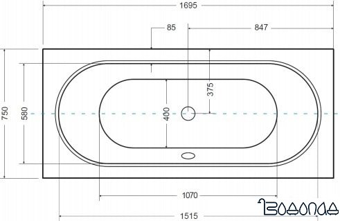 Ванна Besco Vitae 170х75 фото 4