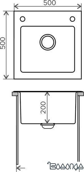 Кухонная мойка Tolero Ceramic glass TG-500 (черный)