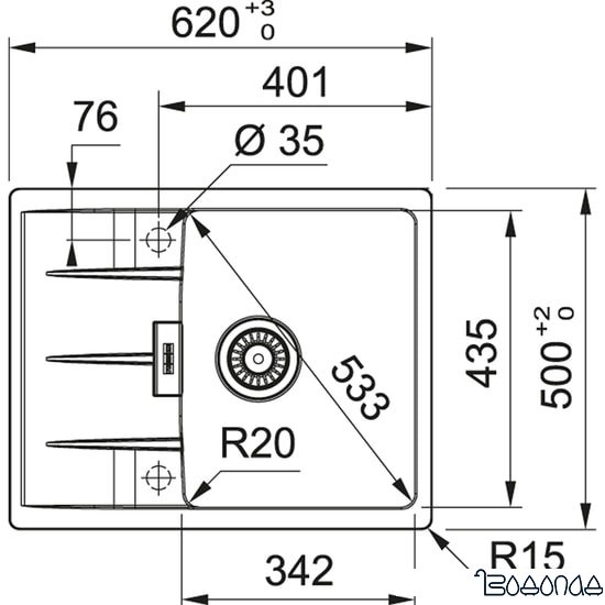 Кухонная мойка Franke Centro CNG 611-62 Fragranite 114.0639.682 (оникс)