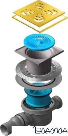 Трап/канал Pestan Confluo Standard Square 2 Gold фото 1