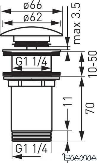 Донный клапан Ferro Rotondo S285B