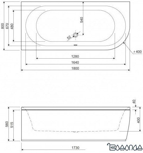 Ванна Cezares Metaurno Corner 180x80 левая фото 3